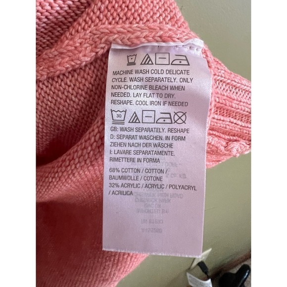 Candace Camerin Bure melon wool blend sweater cardigan L - Picture 8 of 8